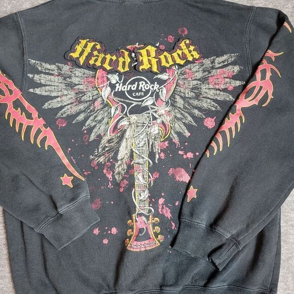 Rare Vintage Hard Rock Cafe Las Veagas Mens Size Large Hoodie Jacket - Picture 7 of 11